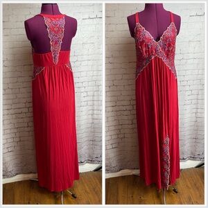 Soma Red Chemise with Purple Lace